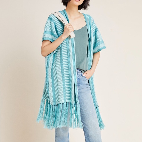 Anthropologie Sweaters - Anthropologie Fringed Kimono One Size